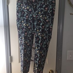 LOFT Navy Floral Print Pants